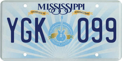 MS license plate YGK099
