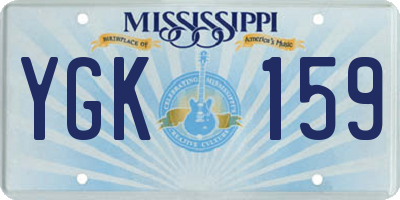 MS license plate YGK159