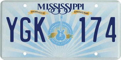 MS license plate YGK174