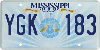 MS license plate YGK183