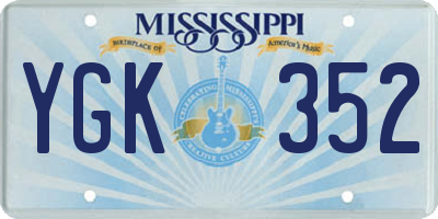 MS license plate YGK352