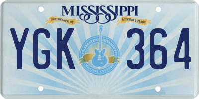 MS license plate YGK364