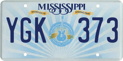 MS license plate YGK373