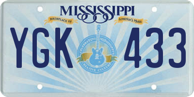 MS license plate YGK433