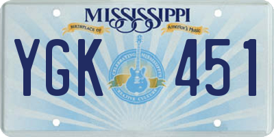 MS license plate YGK451