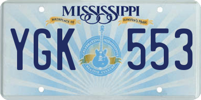 MS license plate YGK553