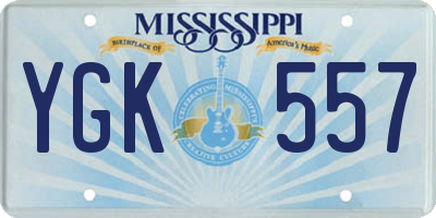 MS license plate YGK557