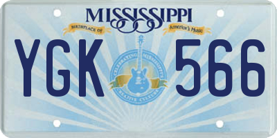 MS license plate YGK566