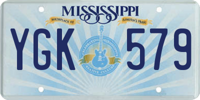 MS license plate YGK579