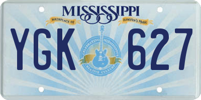 MS license plate YGK627