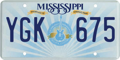 MS license plate YGK675