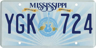 MS license plate YGK724