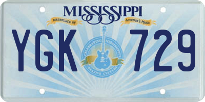 MS license plate YGK729