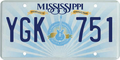 MS license plate YGK751