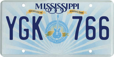 MS license plate YGK766