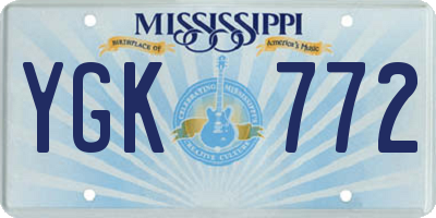 MS license plate YGK772