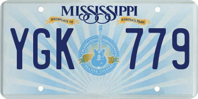 MS license plate YGK779