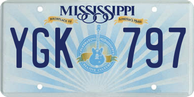 MS license plate YGK797