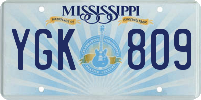 MS license plate YGK809