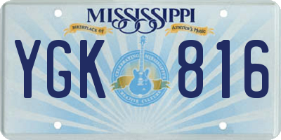 MS license plate YGK816