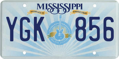 MS license plate YGK856