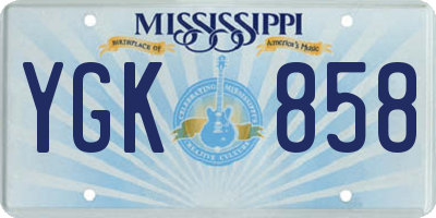MS license plate YGK858