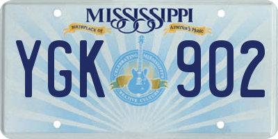 MS license plate YGK902