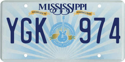 MS license plate YGK974