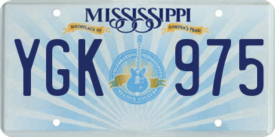 MS license plate YGK975