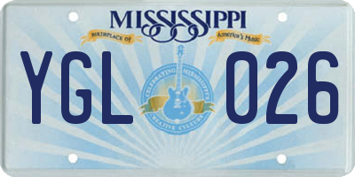 MS license plate YGL026