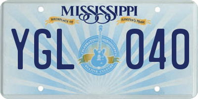 MS license plate YGL040