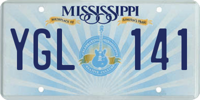 MS license plate YGL141