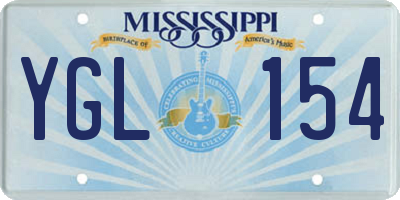 MS license plate YGL154