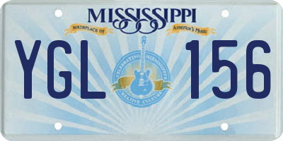 MS license plate YGL156