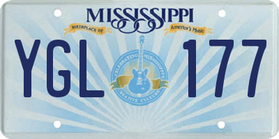 MS license plate YGL177