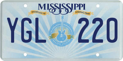 MS license plate YGL220