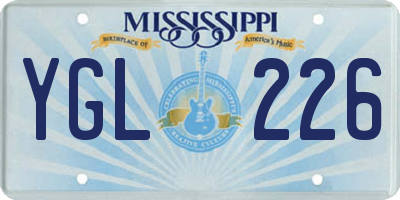 MS license plate YGL226
