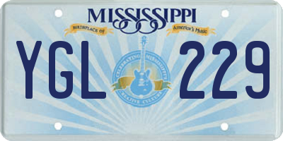 MS license plate YGL229