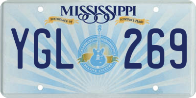 MS license plate YGL269