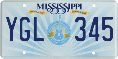 MS license plate YGL345