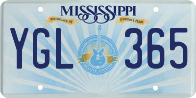 MS license plate YGL365