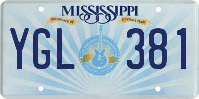 MS license plate YGL381