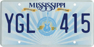 MS license plate YGL415