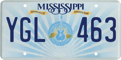 MS license plate YGL463