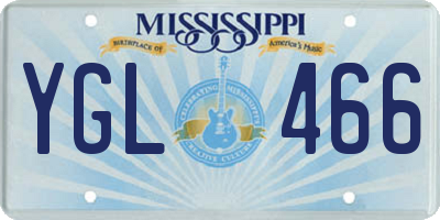 MS license plate YGL466