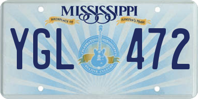 MS license plate YGL472