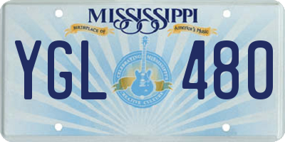 MS license plate YGL480