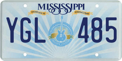 MS license plate YGL485