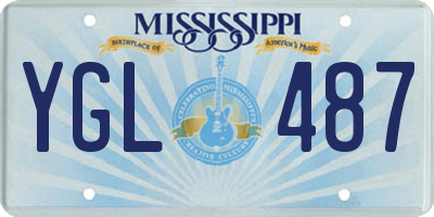 MS license plate YGL487