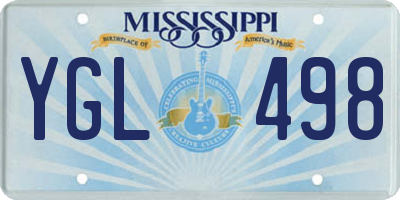 MS license plate YGL498